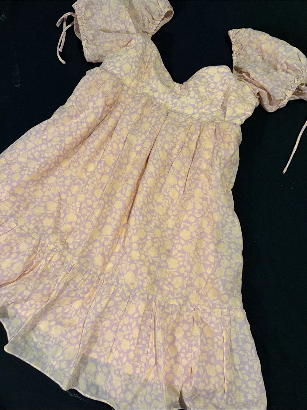 Pink Floral Puff Sleeve Sundress
